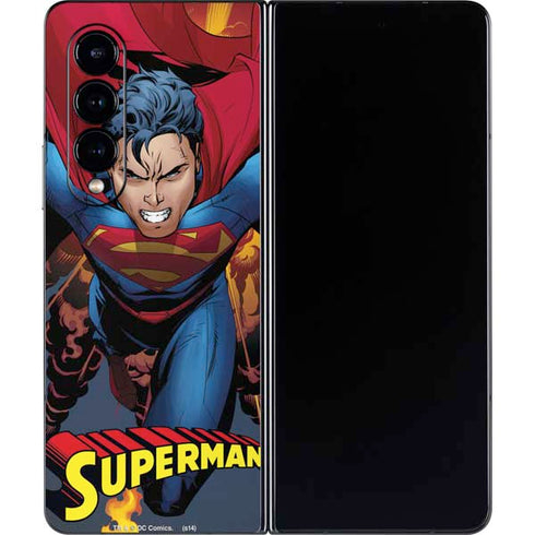 DC Comics Superman Action Flying Pose Galaxy Z Fold4 5G Skin