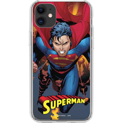 DC Comics Superman Action Flying Pose iPhone 11 Clear Case