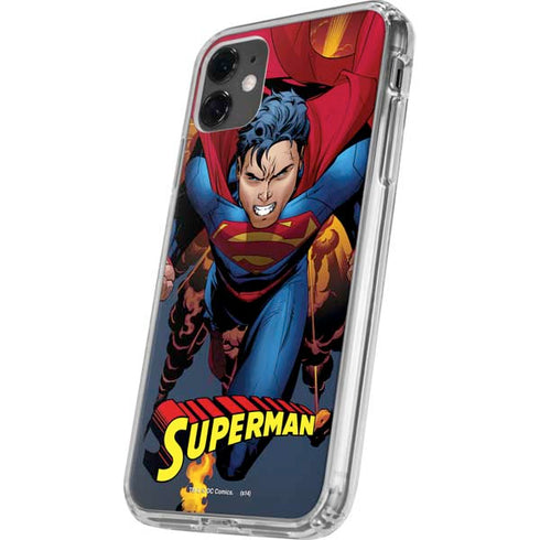 DC Comics Superman Action Flying Pose iPhone 11 Clear Case