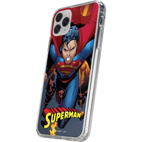 DC Comics Superman Action Flying Pose iPhone 11 Pro Clear Case