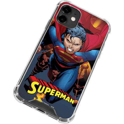 DC Comics Superman Action Flying Pose iPhone 12 Clear Case