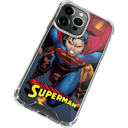 DC Comics Superman Action Flying Pose iPhone 13 Pro Clear Case