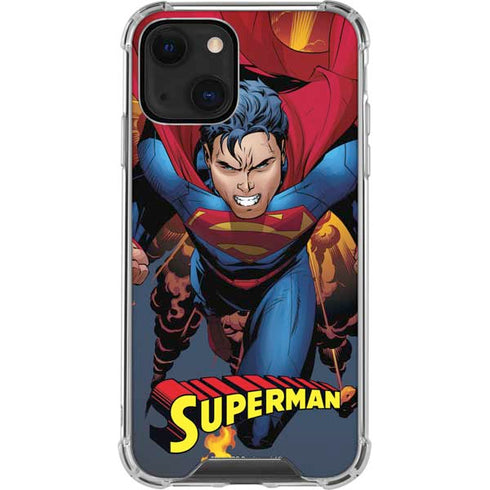 DC Comics Superman Action Flying Pose iPhone 14 Plus Clear Case