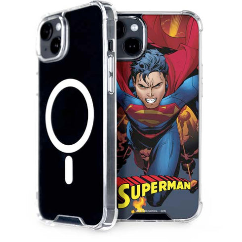 DC Comics Superman Action Flying Pose iPhone 15 Plus MagSafe Case