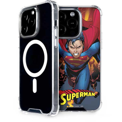 DC Comics Superman Action Flying Pose iPhone 14 Pro MagSafe Case