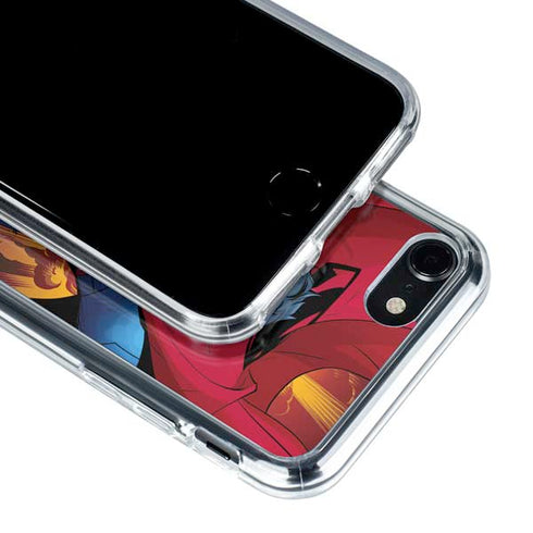 DC Comics Superman Action Flying Pose iPhone SE (2nd & 3rd Gen) Clear Case