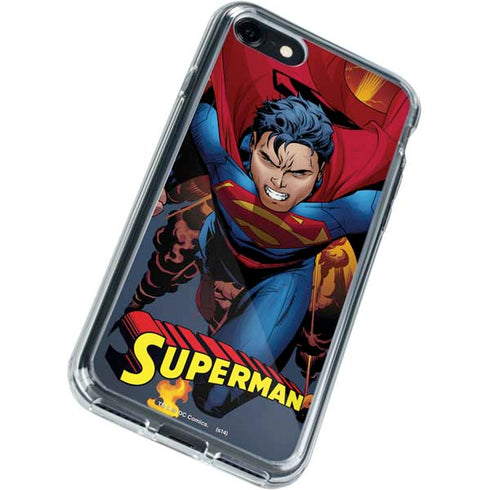 DC Comics Superman Action Flying Pose iPhone SE (2nd & 3rd Gen) Clear Case