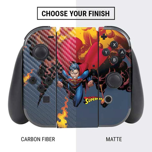 DC Comics Superman Action Flying Pose Nintendo Switch Bundle Skin