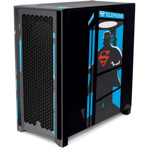 DC Comics Superman Phone booth Corsair 4000D Tempered Glass Mid-Tower ATX Case Skin