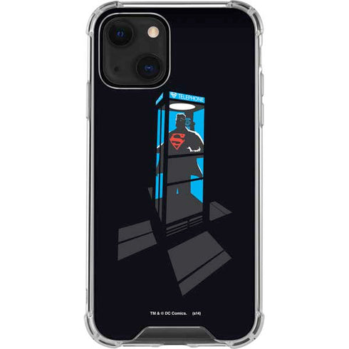 DC Comics Superman Phone booth iPhone 14 Plus Clear Case