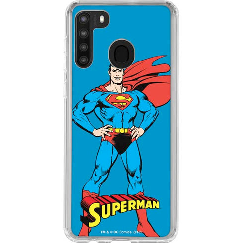 DC Comics Superman Classic Art Pose Galaxy A21 Clear Case