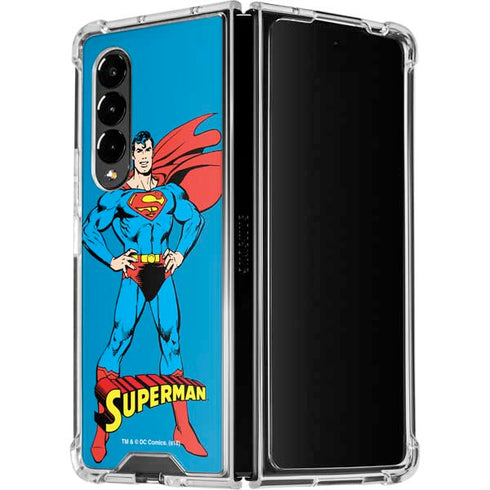 DC Comics Superman Classic Art Pose Galaxy Z Fold4 5G Clear Case