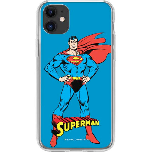 DC Comics Superman Classic Art Pose iPhone 11 Clear Case