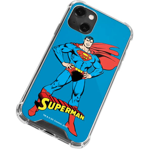 DC Comics Superman Classic Art Pose iPhone 14 Plus Clear Case