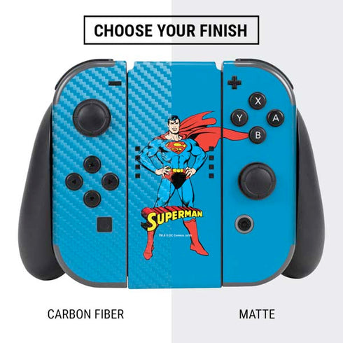 DC Comics Superman Classic Art Pose Nintendo Switch Bundle Skin