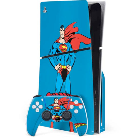 DC Comics Superman Classic Art Pose PS5 Slim Disk Bundle Skin
