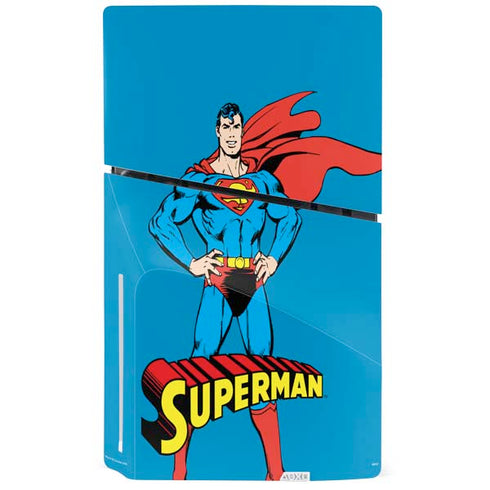 DC Comics Superman Classic Art Pose PS5 Slim Disk Console Skin