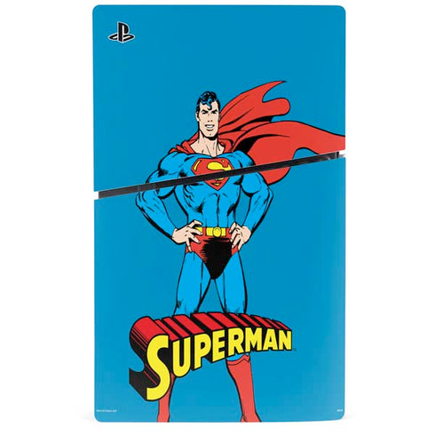 DC Comics Superman Classic Art Pose PS5 Slim Digital Edition Bundle Skin