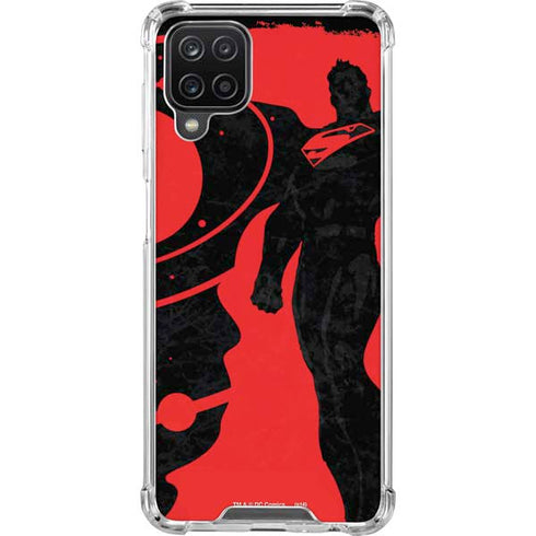 DC Comics Superman Silhouette Flying Galaxy A12 Clear Case
