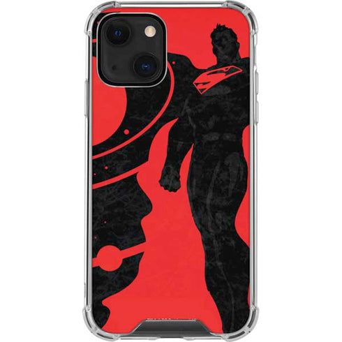 DC Comics Superman Silhouette Flying iPhone 14 Plus Clear Case