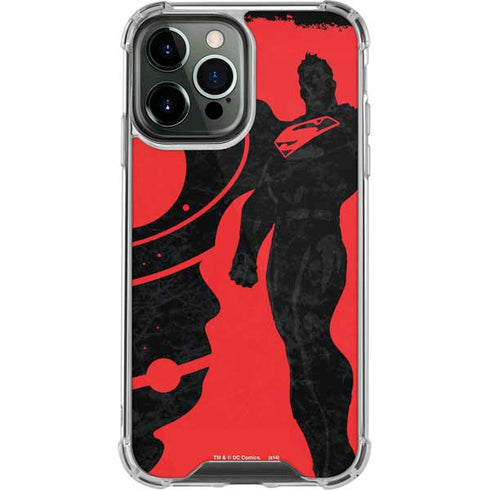 DC Comics Superman Silhouette Flying iPhone 14 Pro Max Clear Case