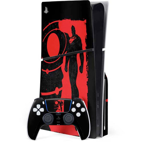 DC Comics Superman Silhouette Flying PS5 Slim Disk Bundle Skin