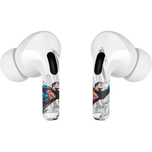 DC Comics Superman Super Speed Flying Over City AirPods Pro 2nd Gen Skin