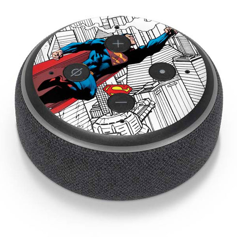 DC Comics Superman Super Speed Flying Over City Amazon Echo Dot Skin