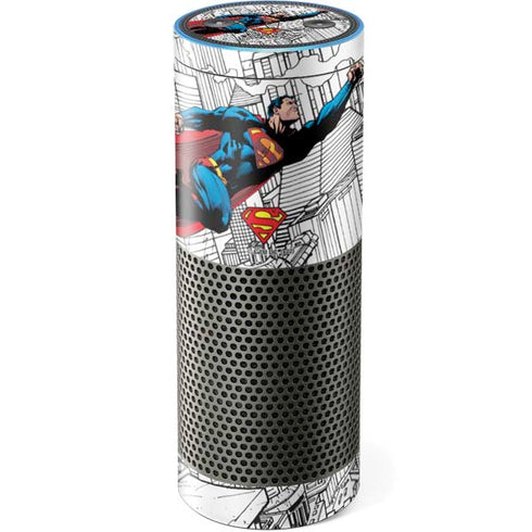 DC Comics Superman Super Speed Flying Over City Amazon Echo Skin