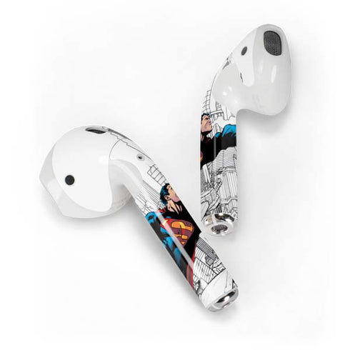DC Comics Superman Super Speed Flying Over City Apple AirPods 2 Skin