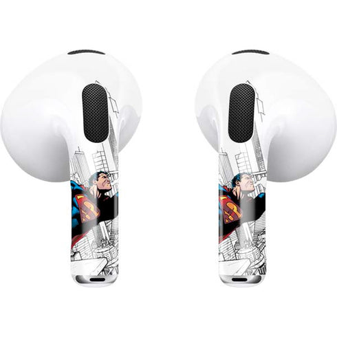 DC Comics Superman Super Speed Flying Over City Apple AirPods (3rd Gen 2021) Skin