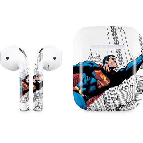 DC Comics Superman Super Speed Flying Over City Apple AirPods Skin