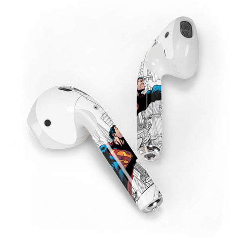 DC Comics Superman Super Speed Flying Over City Apple AirPods Skin