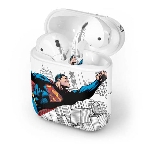 DC Comics Superman Super Speed Flying Over City Apple AirPods Skin