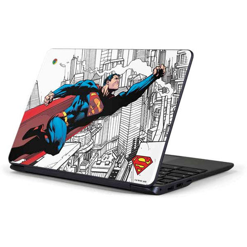 DC Comics Superman Super Speed Flying Over City Samsung Chromebook Skin