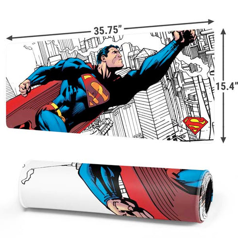 DC Comics Superman Super Speed Flying Over City Gaming Mouse Pad