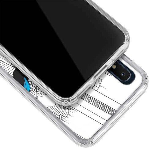 DC Comics Superman Super Speed Flying Over City Galaxy A10e Clear Case