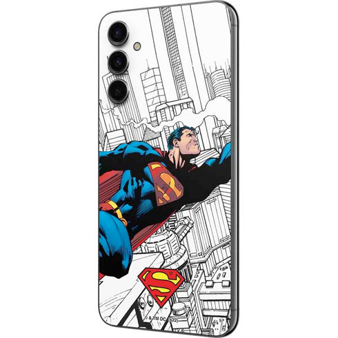 DC Comics Superman Super Speed Flying Over City Galaxy A14 5G Skin