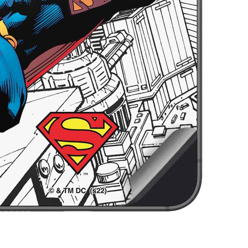 DC Comics Superman Super Speed Flying Over City Galaxy A14 5G Skin