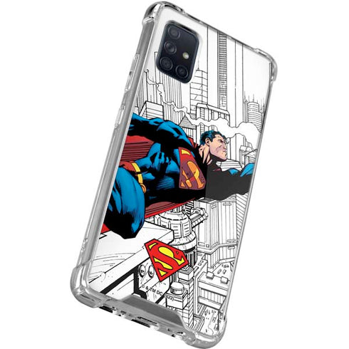 DC Comics Superman Super Speed Flying Over City Galaxy A51 5G Clear Case