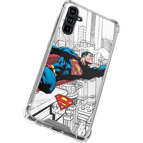 DC Comics Superman Super Speed Flying Over City Galaxy A54 5G Clear Case