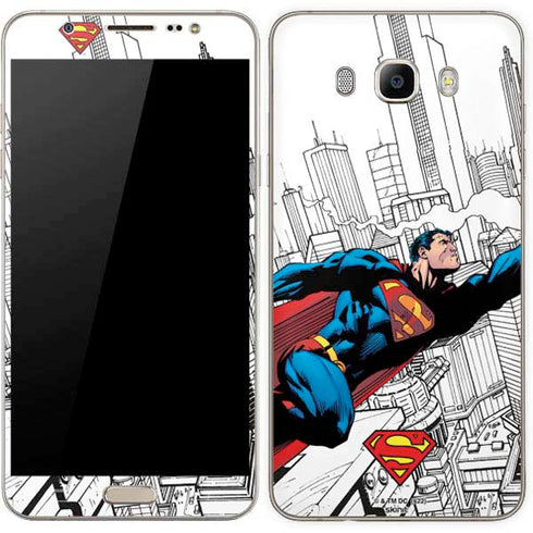 DC Comics Superman Super Speed Flying Over City Galaxy J7 Skin
