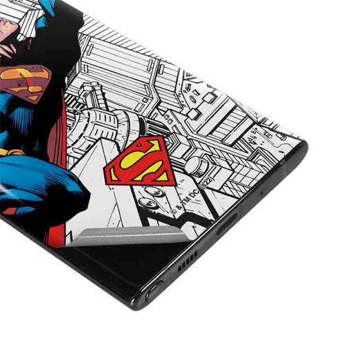 DC Comics Superman Super Speed Flying Over City Galaxy Note 10 Plus Skin