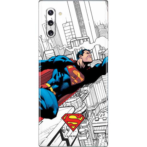 DC Comics Superman Super Speed Flying Over City Galaxy Note 10 Skin