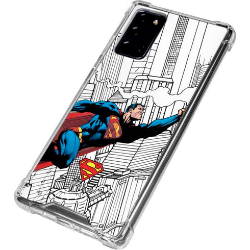 DC Comics Superman Super Speed Flying Over City Galaxy Note20 5G Clear Case