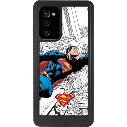 DC Comics Superman Super Speed Flying Over City Galaxy Note20 5G Waterproof Case
