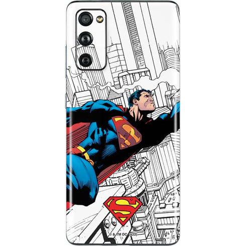 DC Comics Superman Super Speed Flying Over City Galaxy S20 Fan Edition Skin