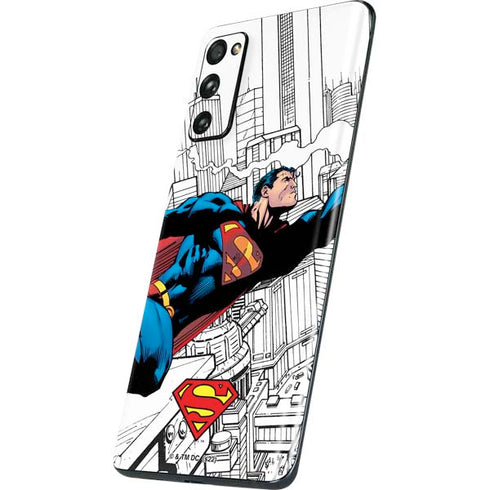 DC Comics Superman Super Speed Flying Over City Galaxy S20 Fan Edition Skin