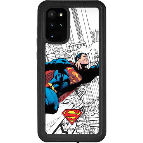 DC Comics Superman Super Speed Flying Over City Galaxy S20 Plus Waterproof Case