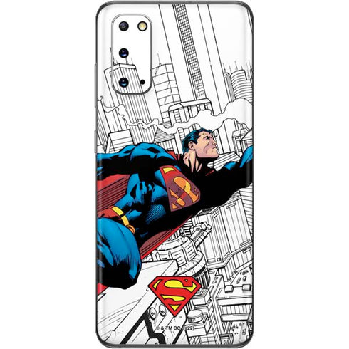 DC Comics Superman Super Speed Flying Over City Galaxy S20 Skin